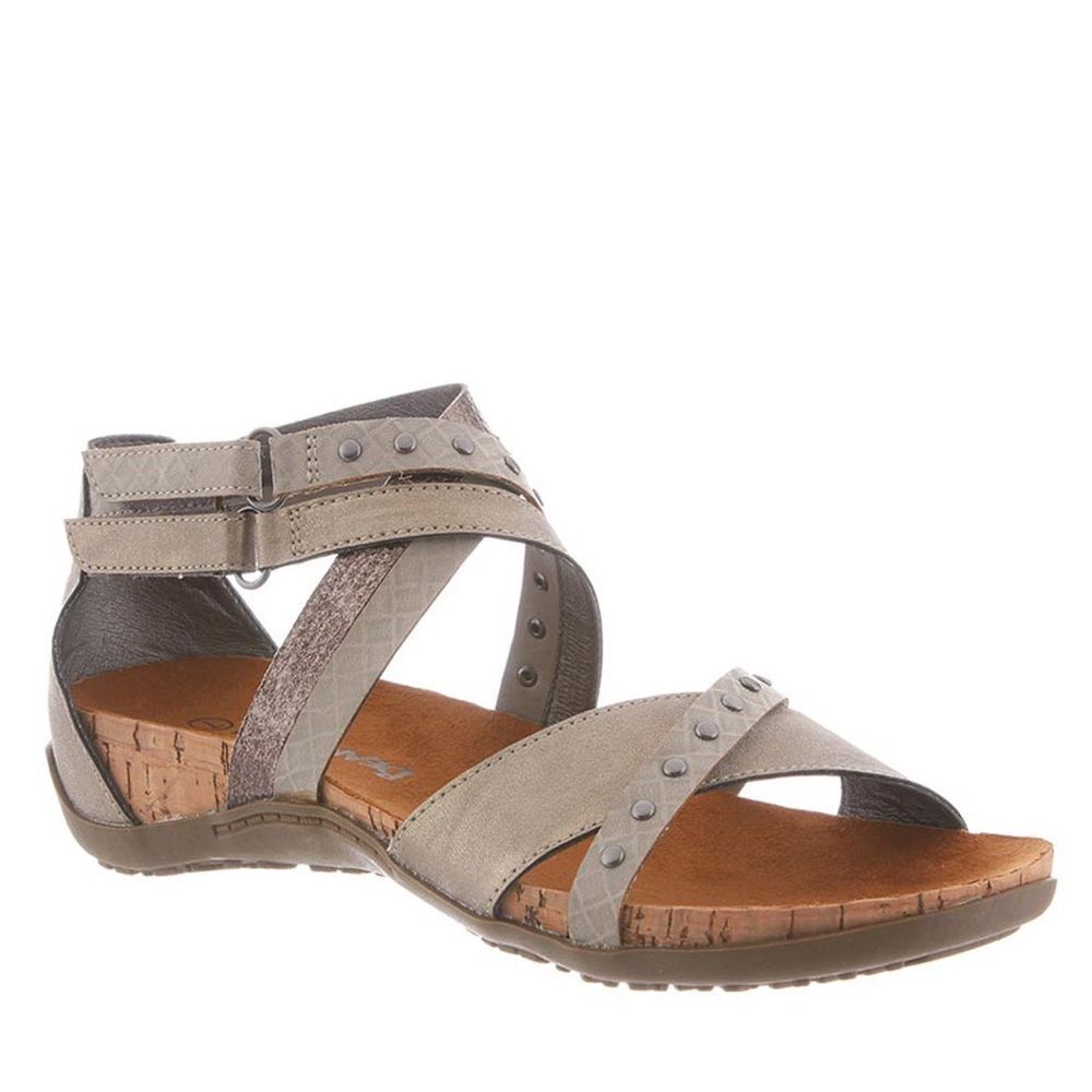 BEARPAW Julianna Pewter Sandals Sz 9 Silver/Pewter